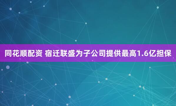 同花顺配资 宿迁联盛为子公司提供最高1.6亿担保